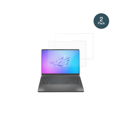 ASUSRog Zephyrus G14 2025 mit aufgebrachter dipos Panzerfolie, die lästige Fingerabdrücke minimiert