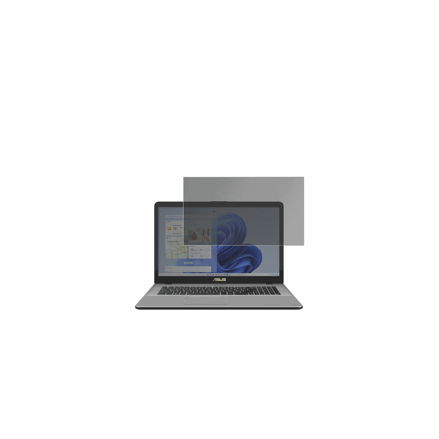 AsusVivobook 17 X705 mit aufgebrachtem dipos Displayschutz, der seitliche Einblicke blockiert