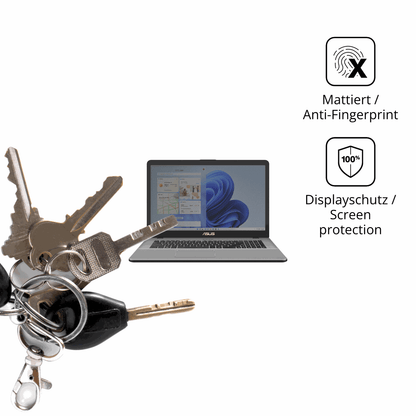 dipos Displayschutz für Asus Vivobook 17 X705, mattierte Oberfläche, Blickschutzfilter und perfekter Passform