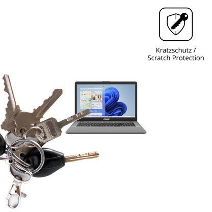 Schutz gegen Kratzer auf dem Asus Vivobook 17 X705 Glas durch Schlüssel oder Ähnliches