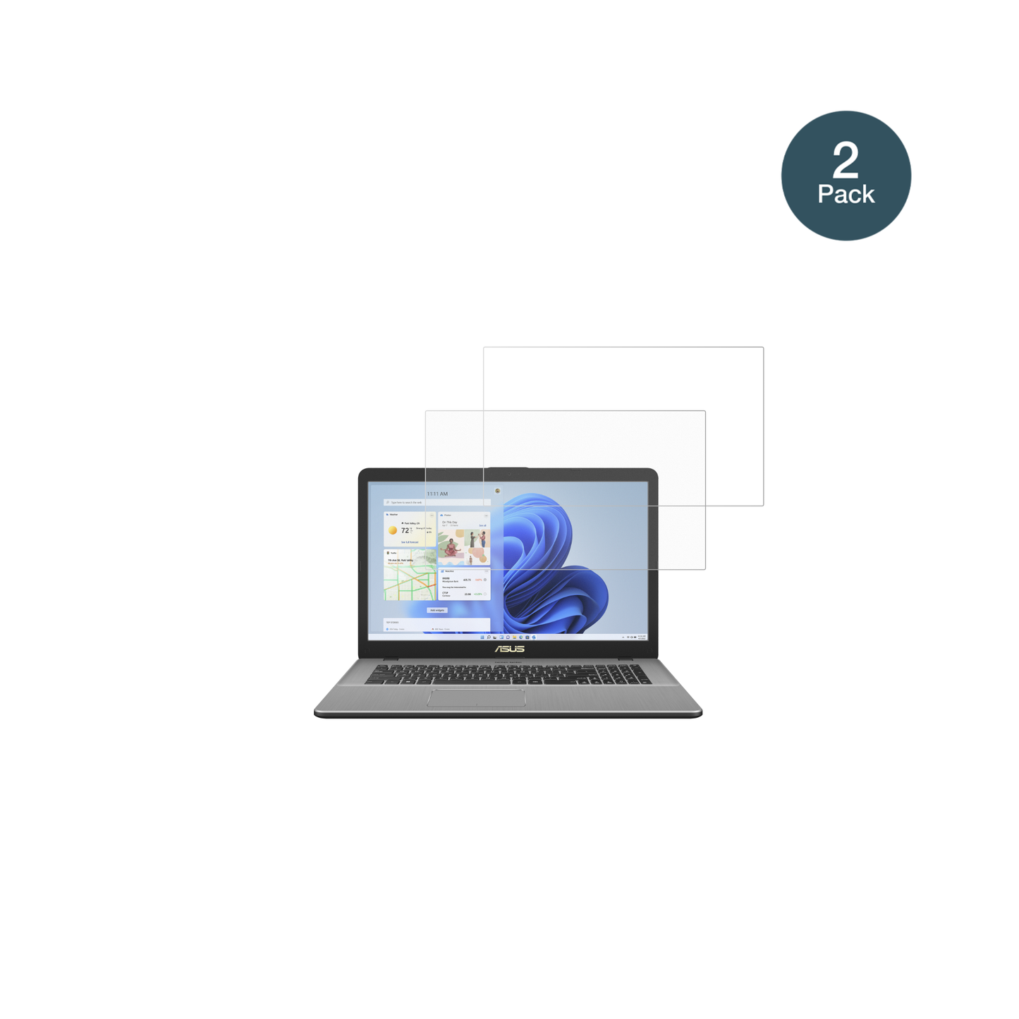 AsusVivobook 17 X705 mit aufgebrachter dipos Panzerfolie, die lästige Fingerabdrücke minimiert