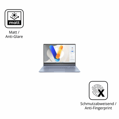 Dünne und entspiegelnde Folie passend zugeschnitten für asusvivobook s15