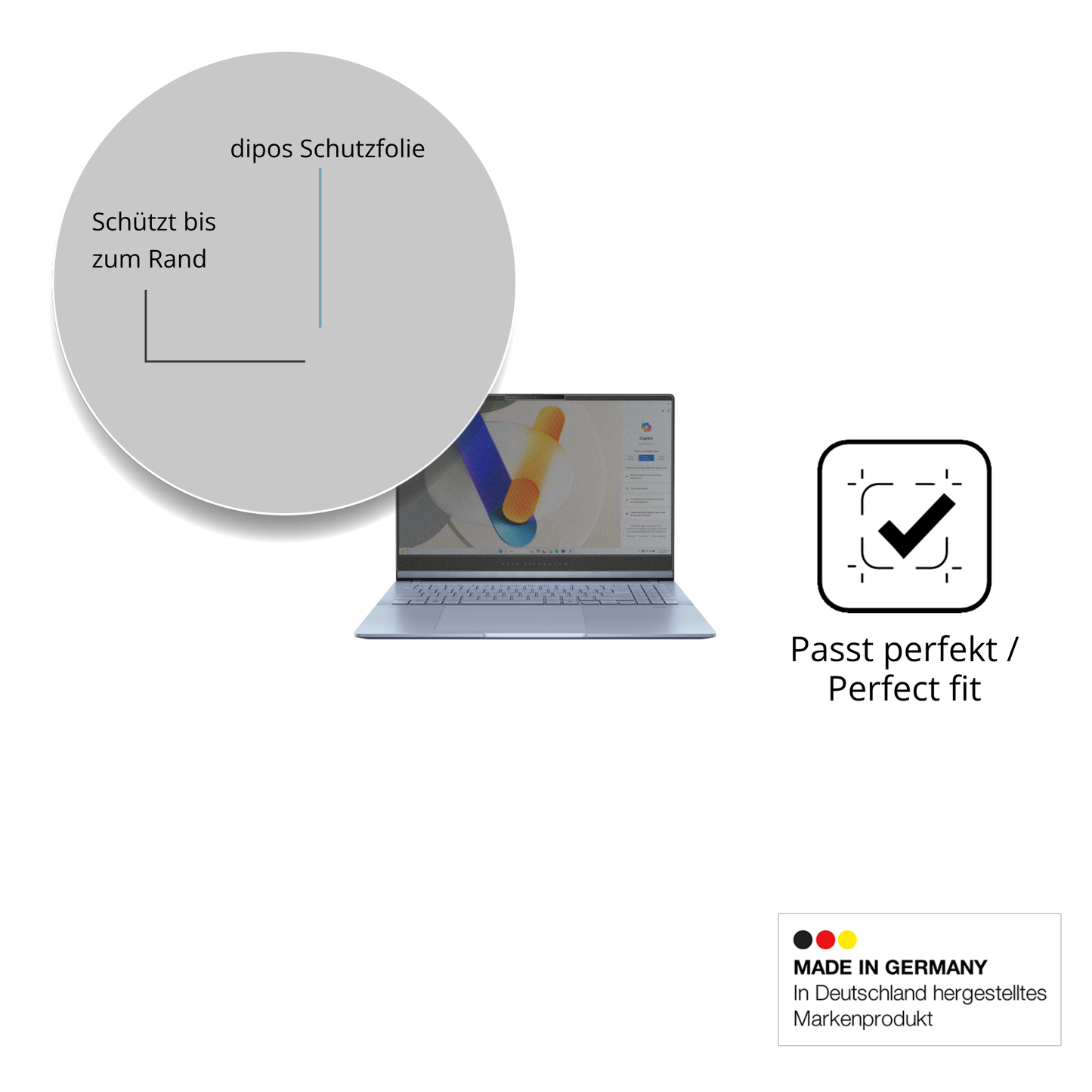 Schutz gegen Kratzer auf dem asusvivobook s15 Glas durch Schlüssel oder Ähnliches