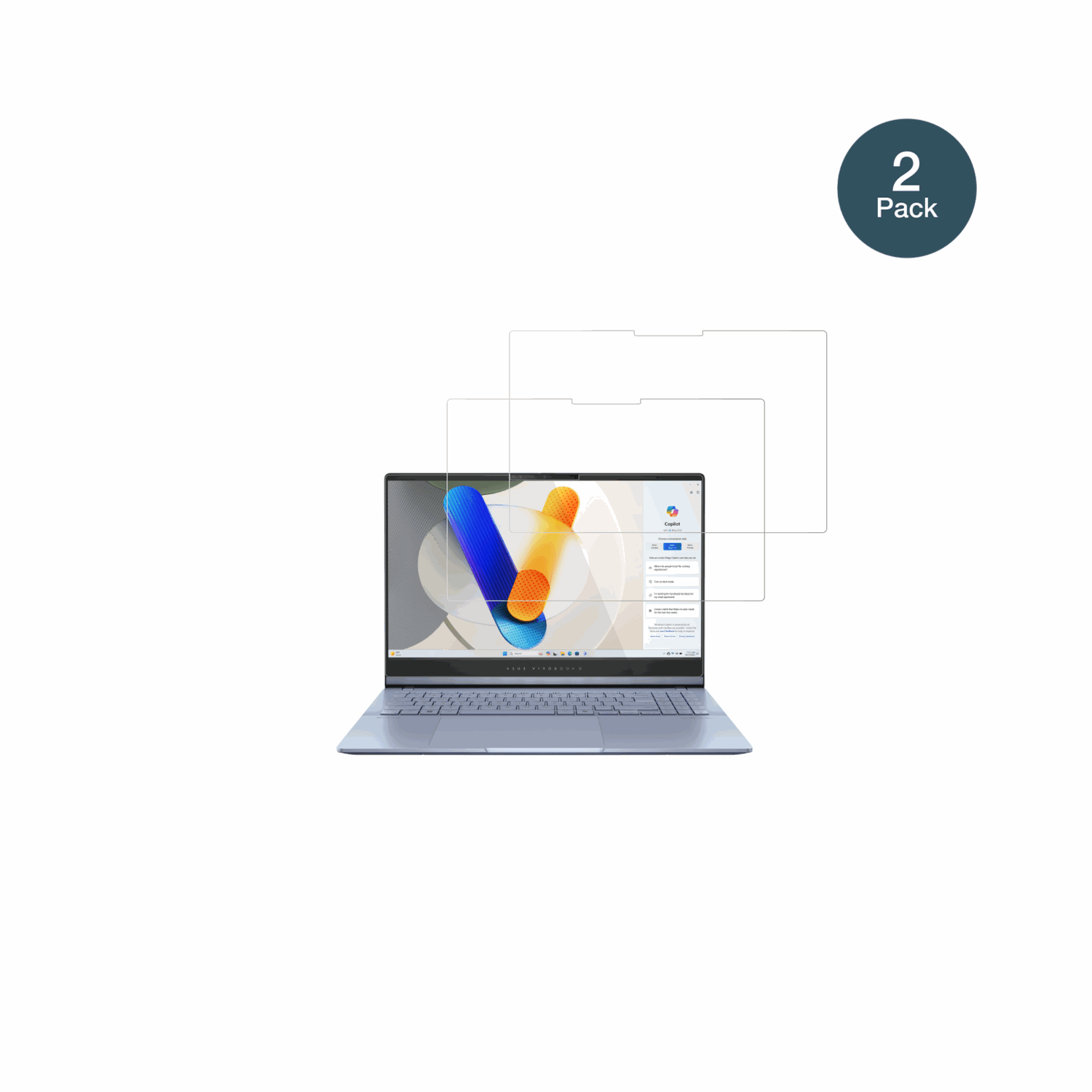 asusvivobook s15 mit aufgebrachter dipos Flex Schutzfolie, glasklare Darstellung ohne Einschränkungen