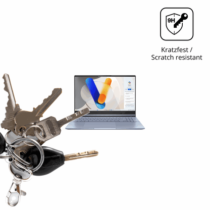 dipos Displayschutz für asusvivobook s15, transparente Oberfläche, perfekte Passform auch für die Rundungen