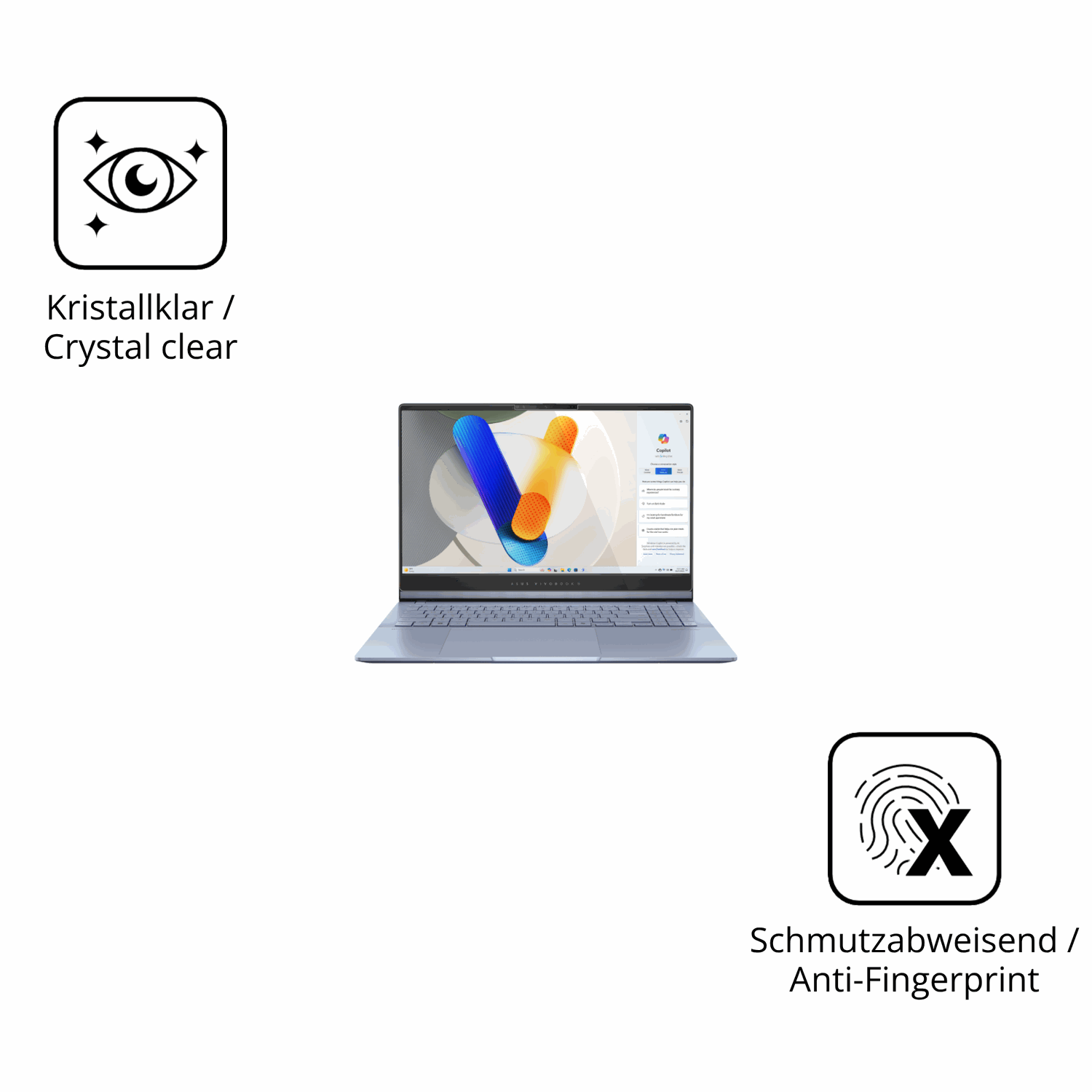 Flexible TPU-Folie passend zugeschnitten für asusvivobook s15, vollständige Abdeckung