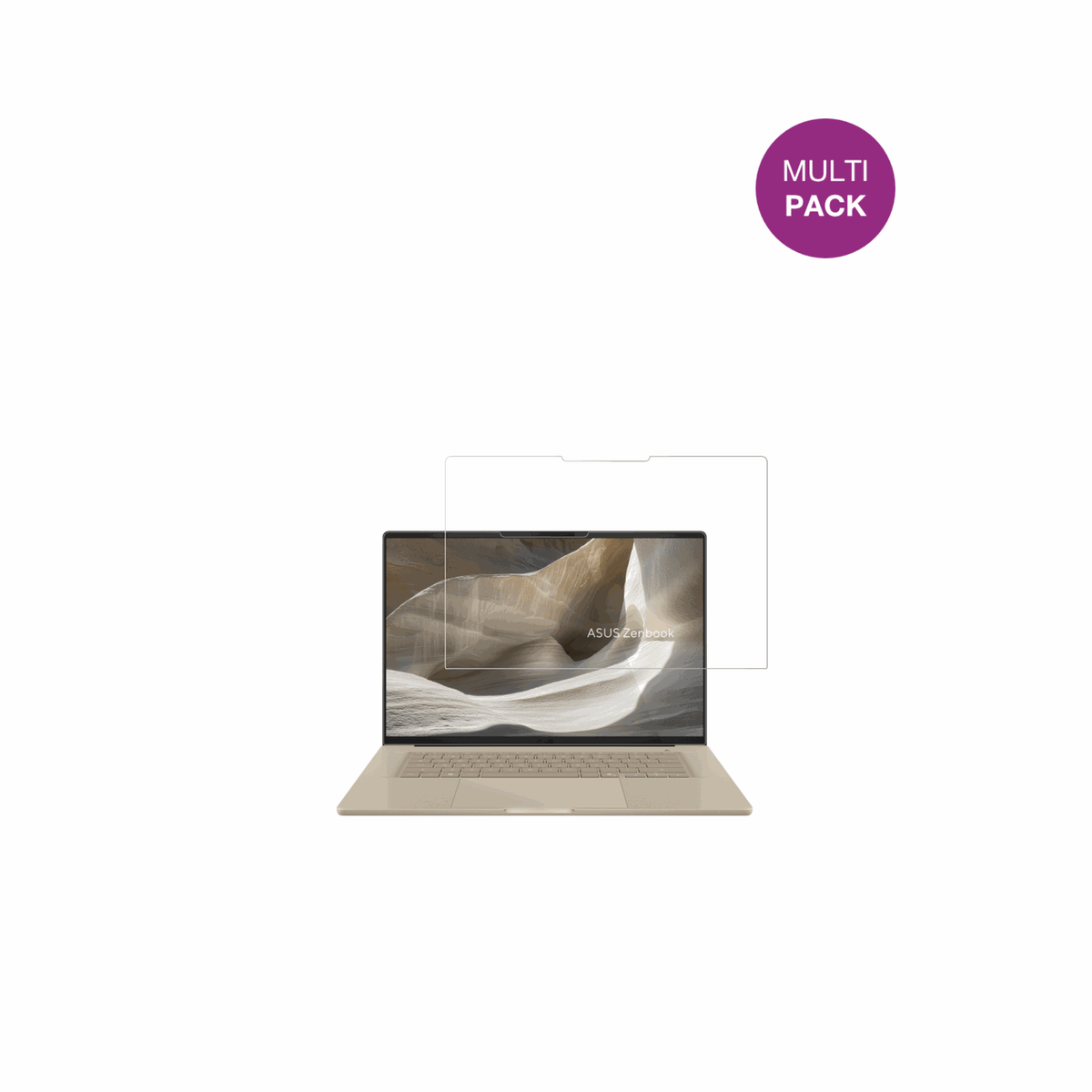 ASUSZenBook A16 16 Zoll mit aufgebrachter dipos Displayschutzfolie, glasklare Darstellung ohne Einschränkungen