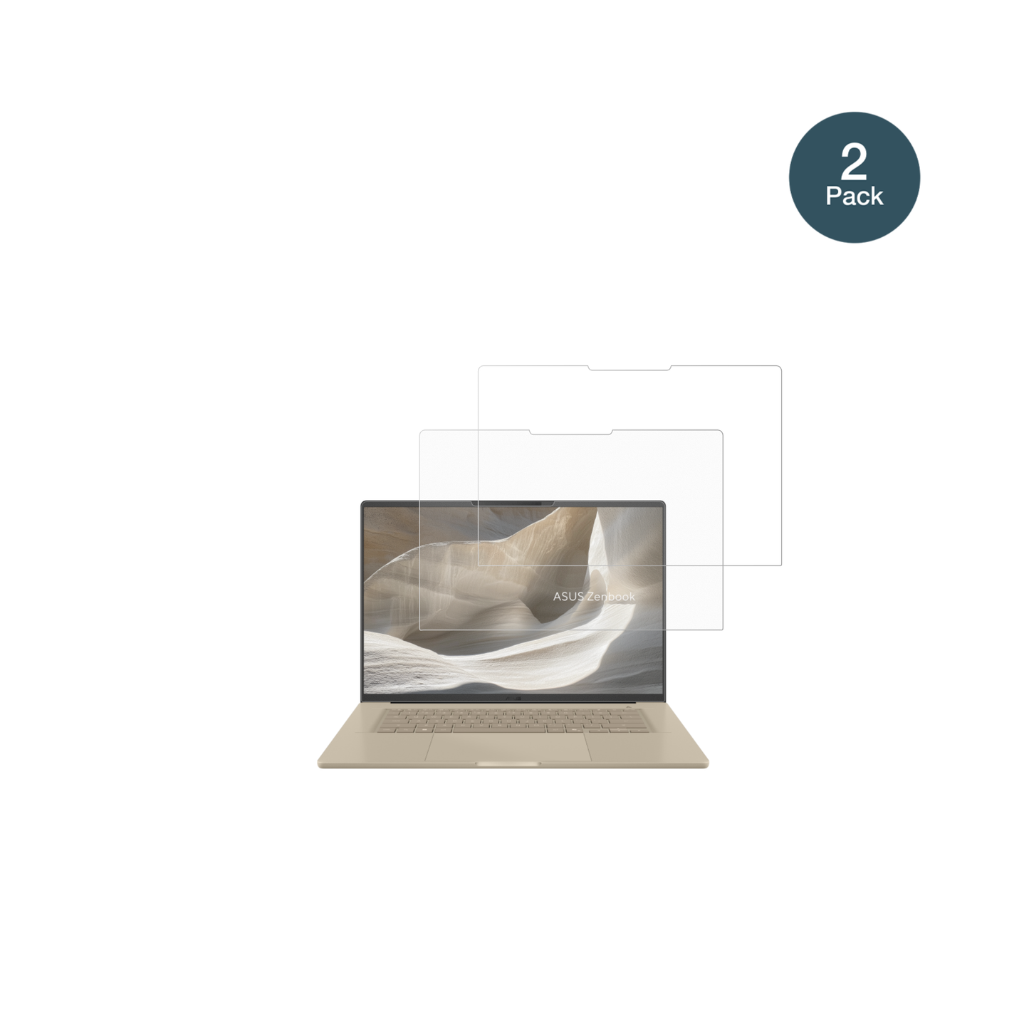 ASUSZenBook A16 16 Zoll mit aufgebrachter dipos Panzerfolie, die lästige Fingerabdrücke minimiert