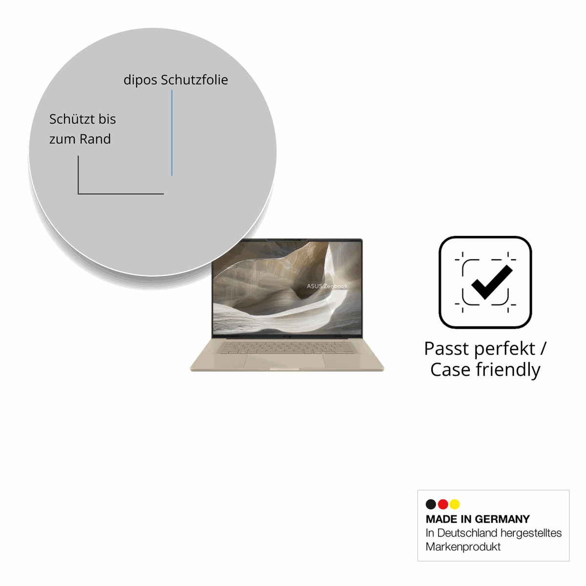 Besonders flexibler Displayschutz mit Anti-Shock-Schicht im Materialmix