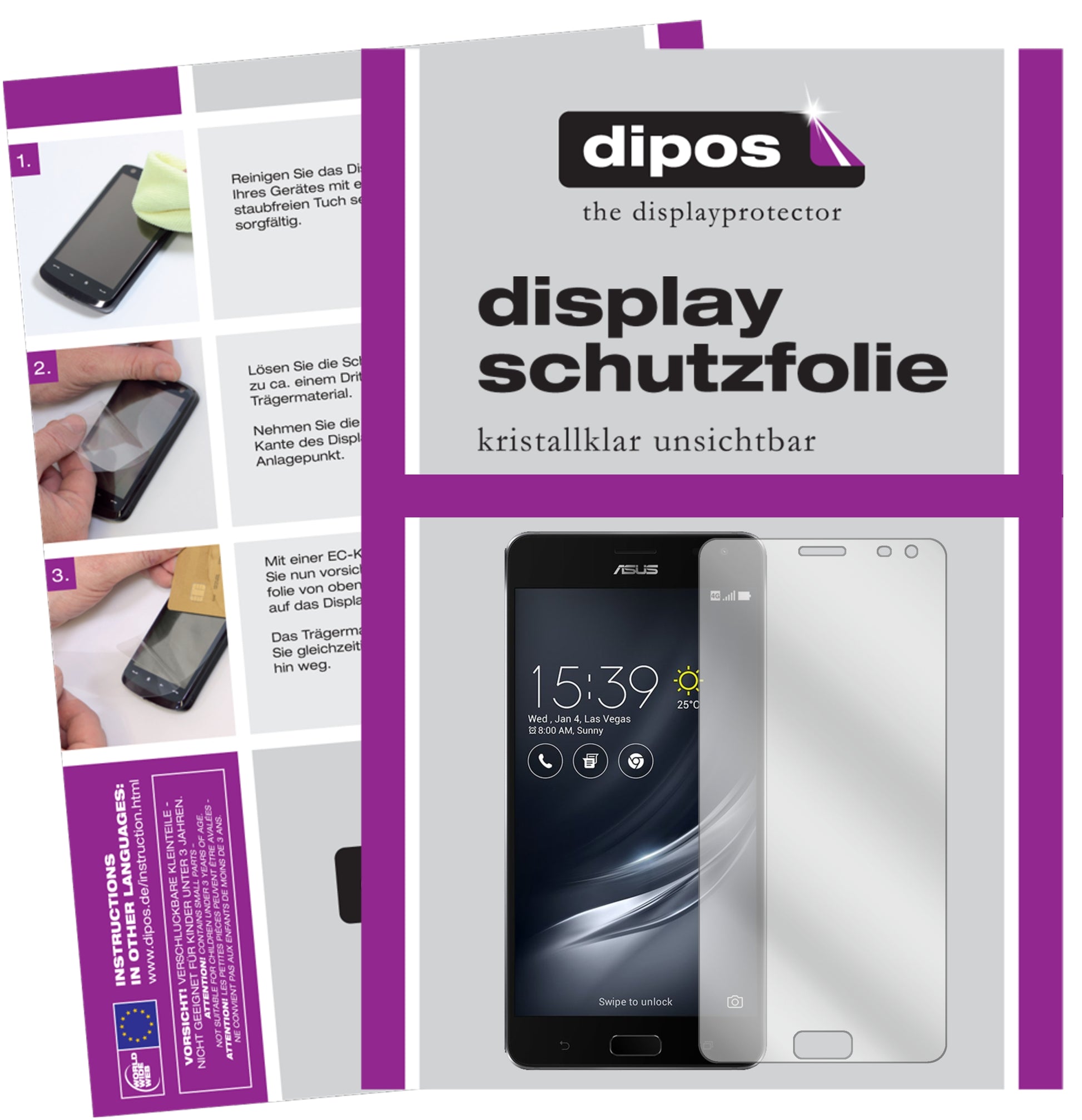 Kristallklare, dünne Schutzfolie: Kratzfest & passgenau für Asus-ZenFone Ares ZS572KL