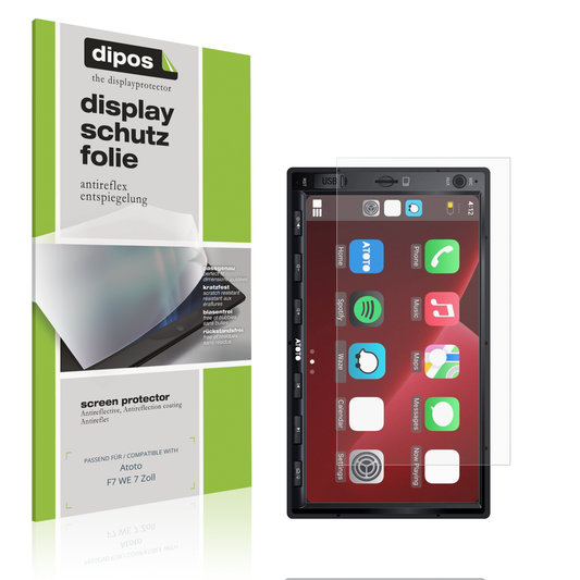 Matte Displayschutzfolie von dipos passend für atotof7 we 7 zoll, präziser Zuschnitt und blasenfrei montiert