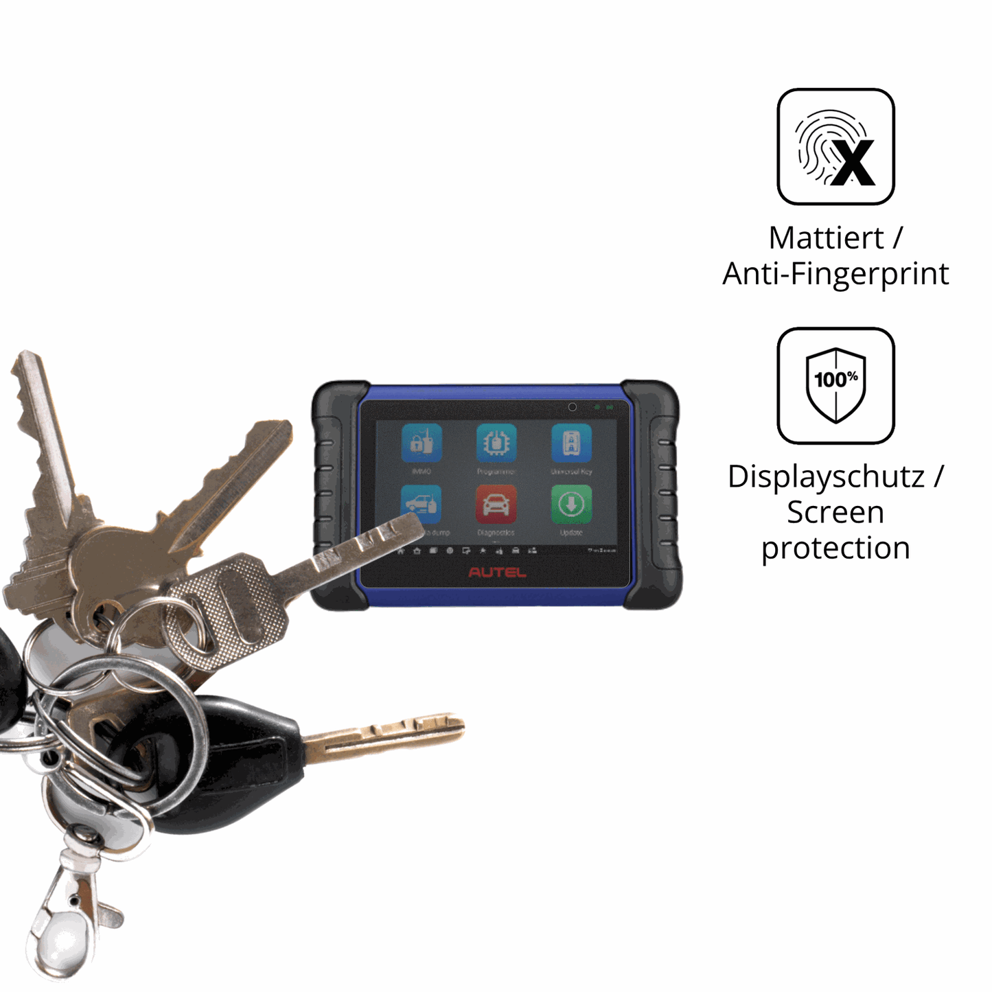 dipos Displayschutz für Autel MaxiIM IM508S, mattierte Oberfläche, Blickschutzfilter und perfekter Passform