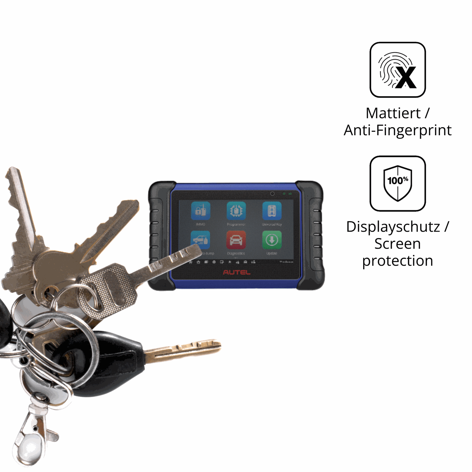 dipos Displayschutz für Autel MaxiIM IM508S, mattierte Oberfläche, Blickschutzfilter und perfekter Passform