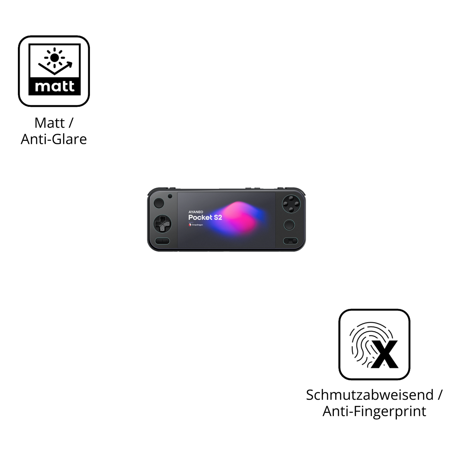 2x Schutzfolie matt für AYANEO Pocket S2 6.3 Zoll Display-Schutzfolie