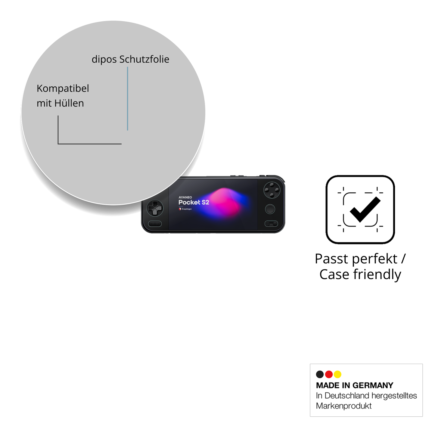 2x Schutzfolie klar für AYANEO Pocket S2 6.3 Zoll Display-Schutzfolie