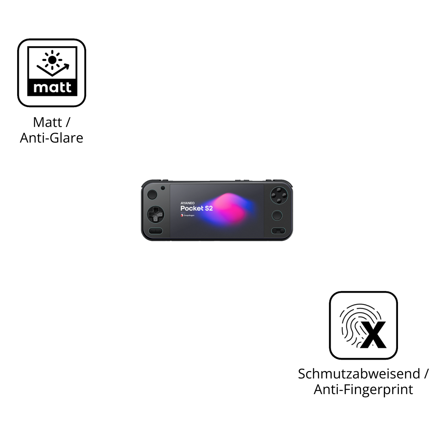 2x 9H Schutzfolie matt für AYANEO Pocket S2 6.3 Zoll Panzerfolie