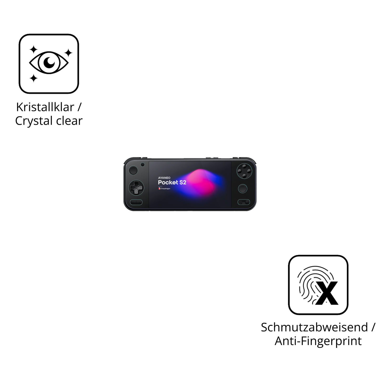 2x 9H Schutzfolie für AYANEO Pocket S2 6.3 Zoll Panzerfolie