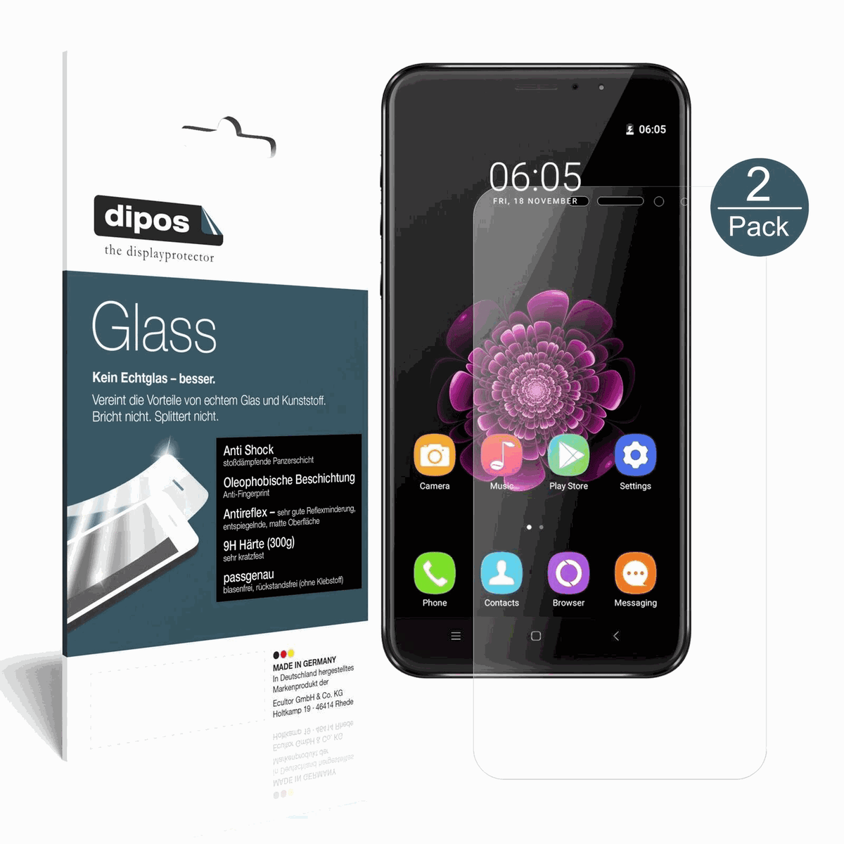 2x 9H Schutzfolie matt für Oukitel U20 Plus Panzerfolie
