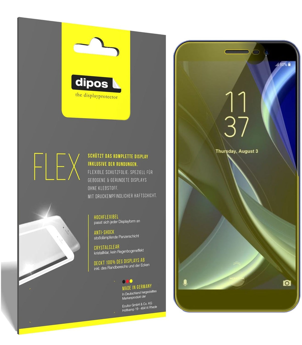 2x 3D Full Cover Schutzfolie für HOMTOM S16