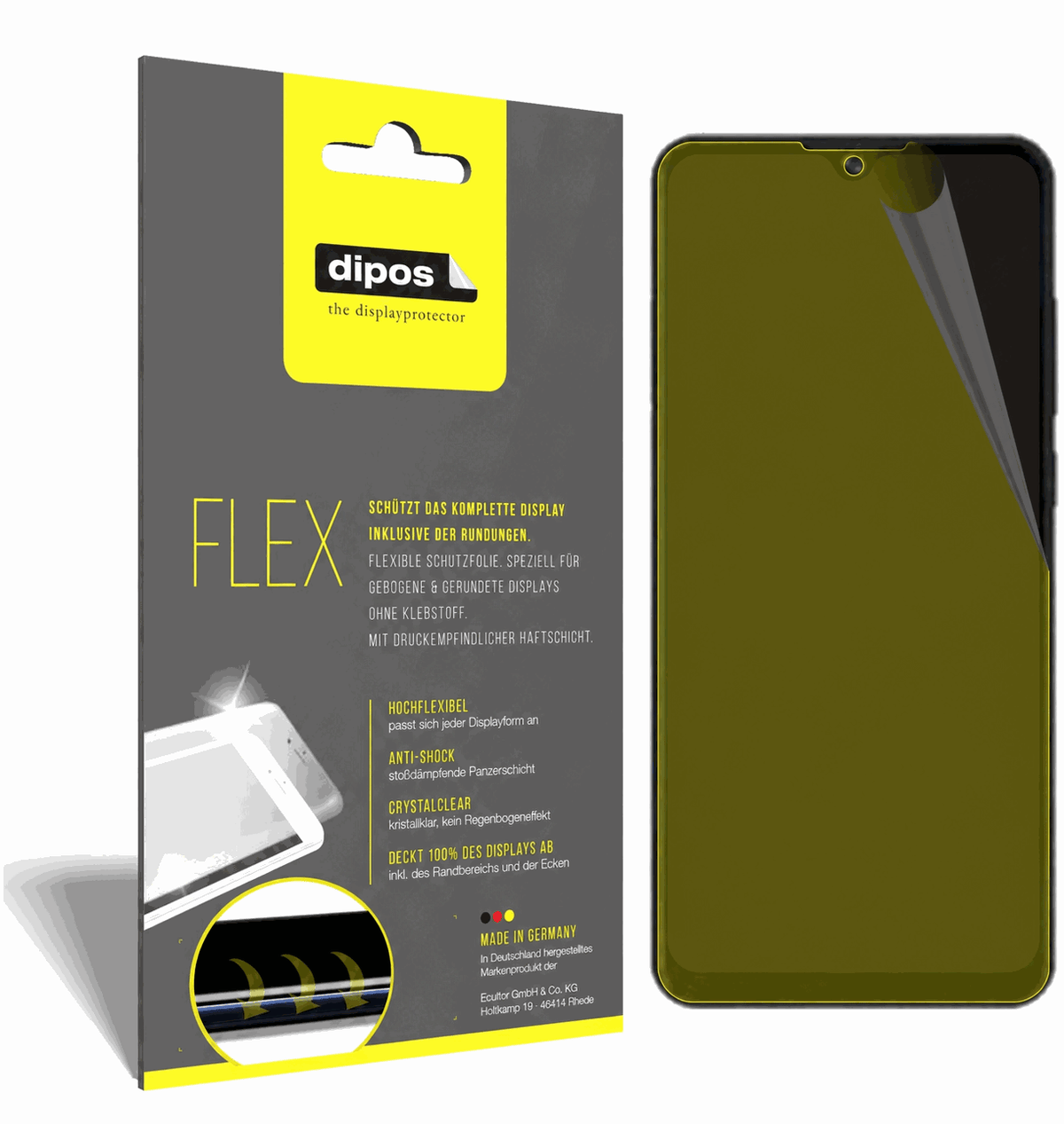 2x 3D Full Cover Schutzfolie für ZTE Blade A51 lite