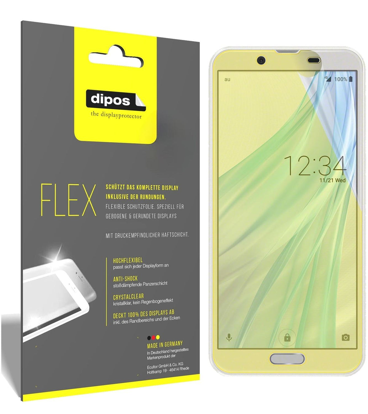 2x 3D Full Cover Schutzfolie für Sharp Aquos Sense2