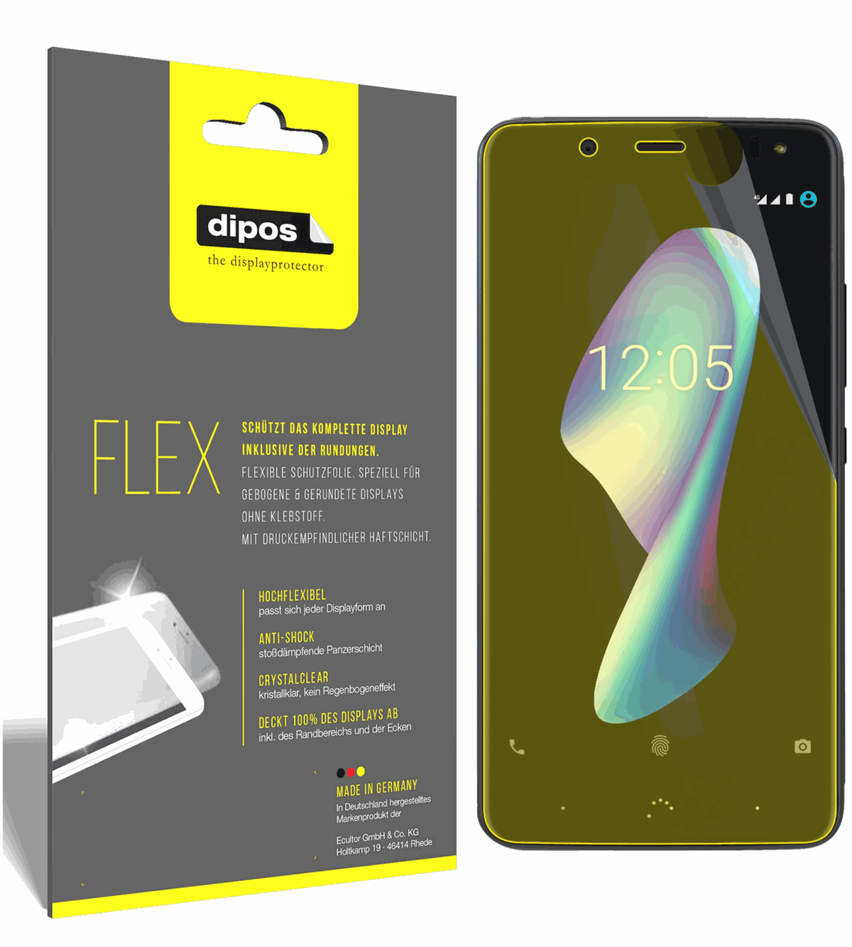3x 3D Full Cover Schutzfolie für BQ Aquaris V