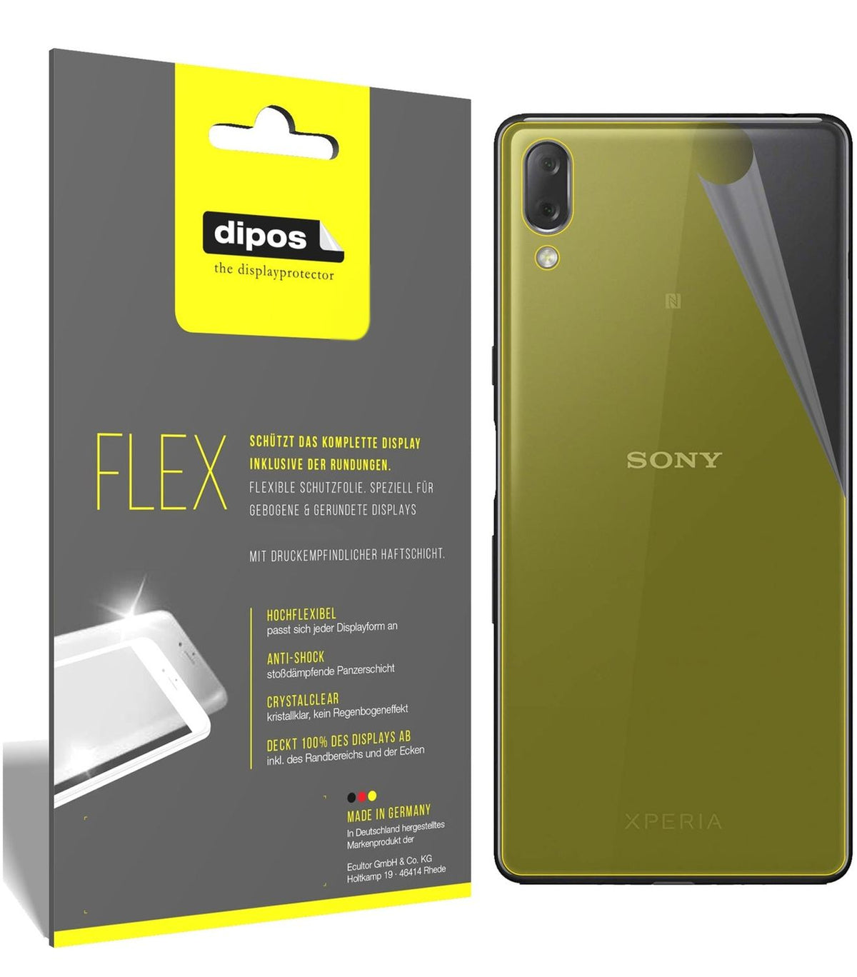 2x 3D Full Cover Schutzfolie für Sony Xperia L3 Rückseite