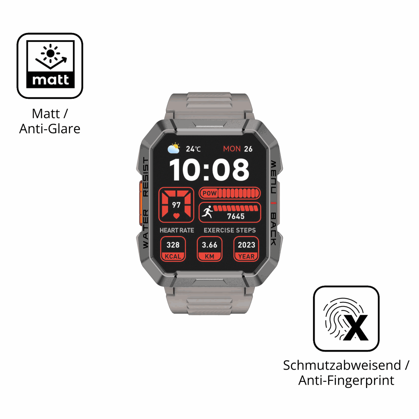 6x Schutzfolie matt für Blackview W60 Smartwatch 2.01 Zoll Display-Schutzfolie