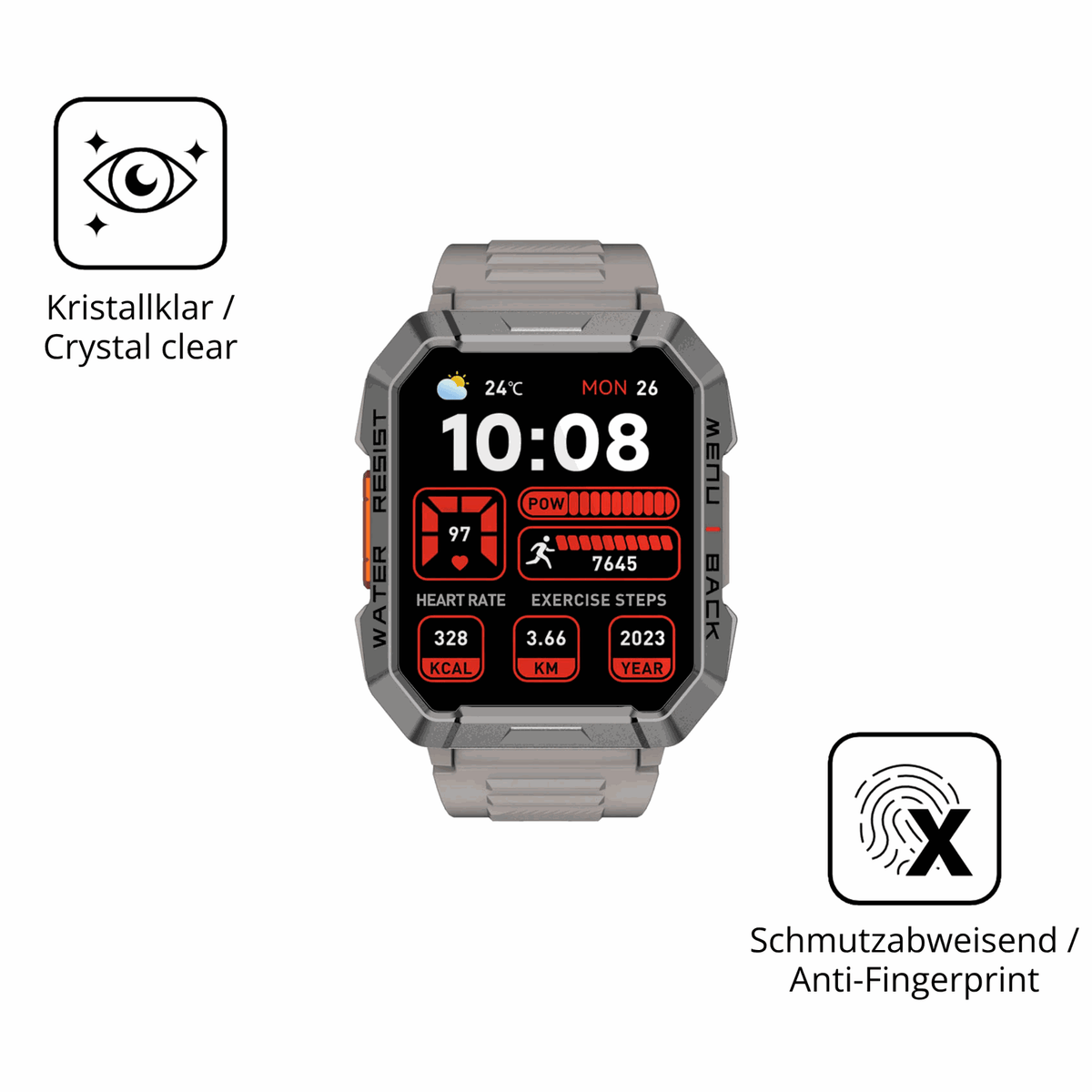 2x 9H Schutzfolie für Blackview W60 Smartwatch 2.01 Zoll Panzerfolie