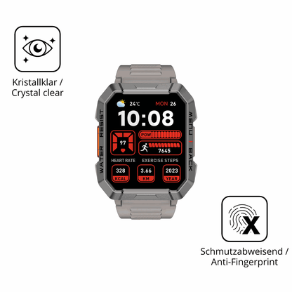2x 9H Schutzfolie für Blackview W60 Smartwatch 2.01 Zoll Panzerfolie