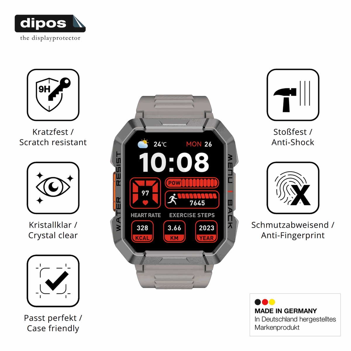 2x 9H Schutzfolie für Blackview W60 Smartwatch 2.01 Zoll Panzerfolie