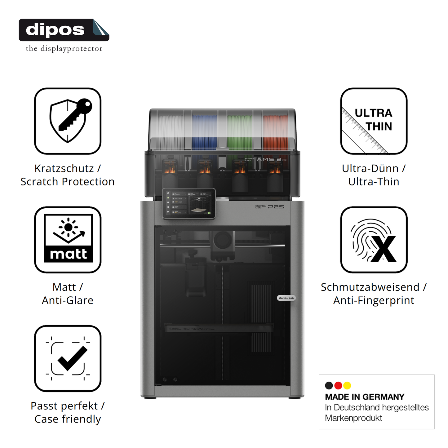 Displayschutz hergestellt in Deutschland, höchste Qualität made in Germany