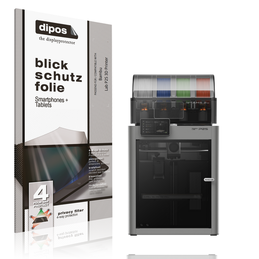 Blickschutzfolie von dipos passend für Bambu Lab P2S 3D Printer, präziser Zuschnitt und blasenfrei montiert