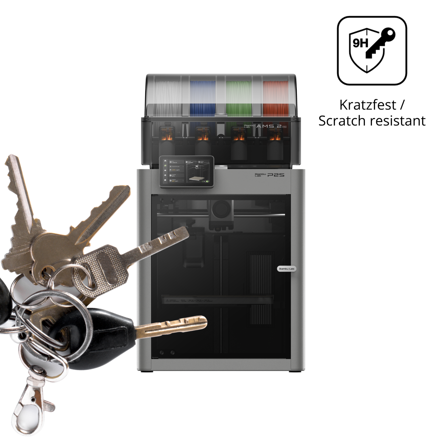 dipos Displayschutz für Bambu Lab P2S 3D Printer, mattierte Oberfläche, robuste Festigkeit und perfekte Passform