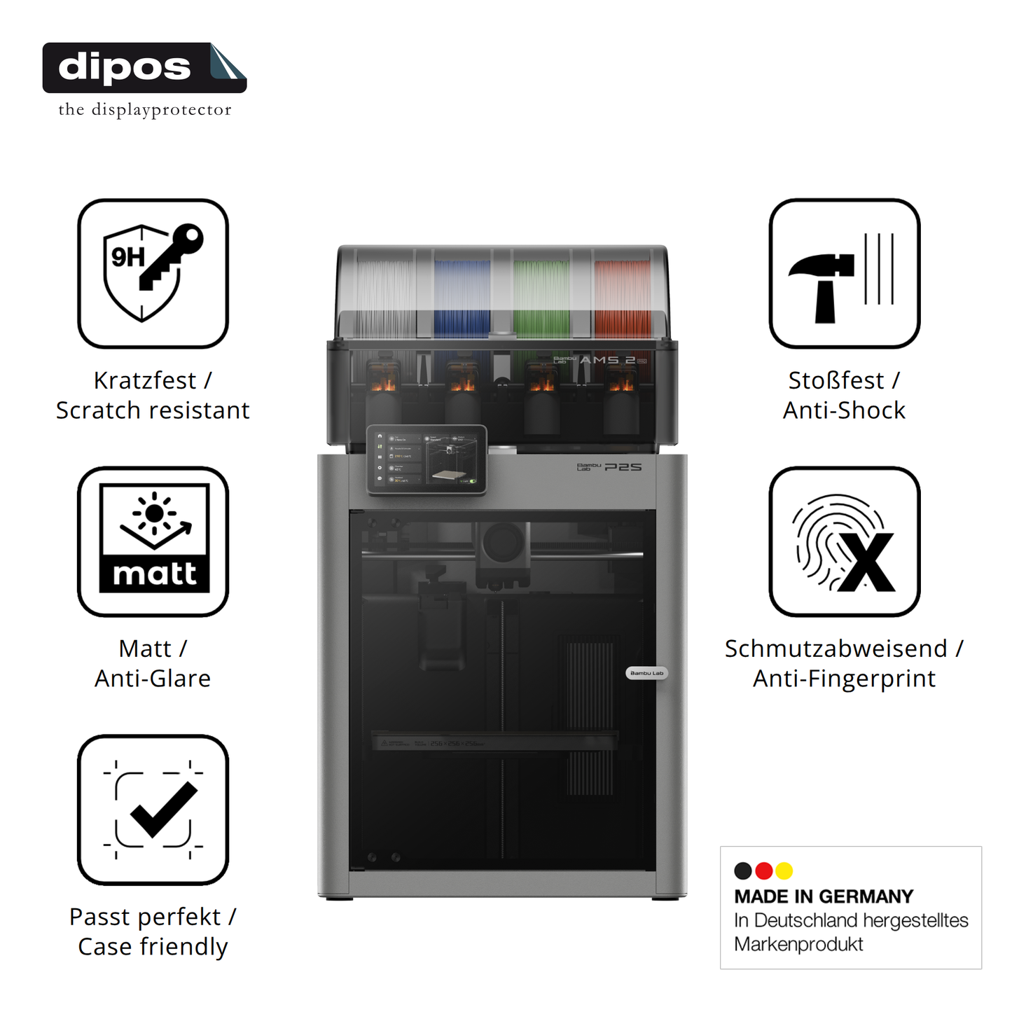 Displayschutz hergestellt in Deutschland, höchste Qualität made in Germany