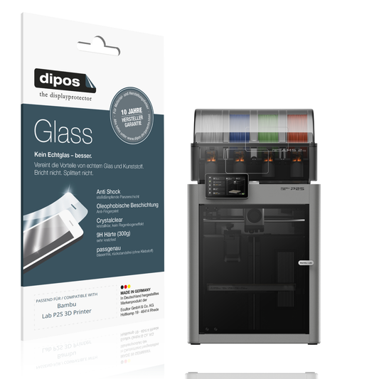 Klare Displayschutzfolie von dipos passend für Bambu Lab P2S 3D Printer, 9H kratzfest und blasenfrei montiert