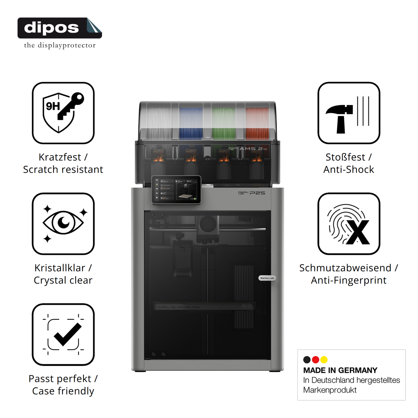 Displayschutz hergestellt in Deutschland, höchste Qualität made in Germany