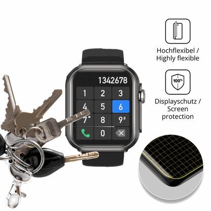dipos Displayschutz für Banlvs Smartwatch 1.73 Zoll, transparente Oberfläche, perfekte Passform auch für die Rundungen
