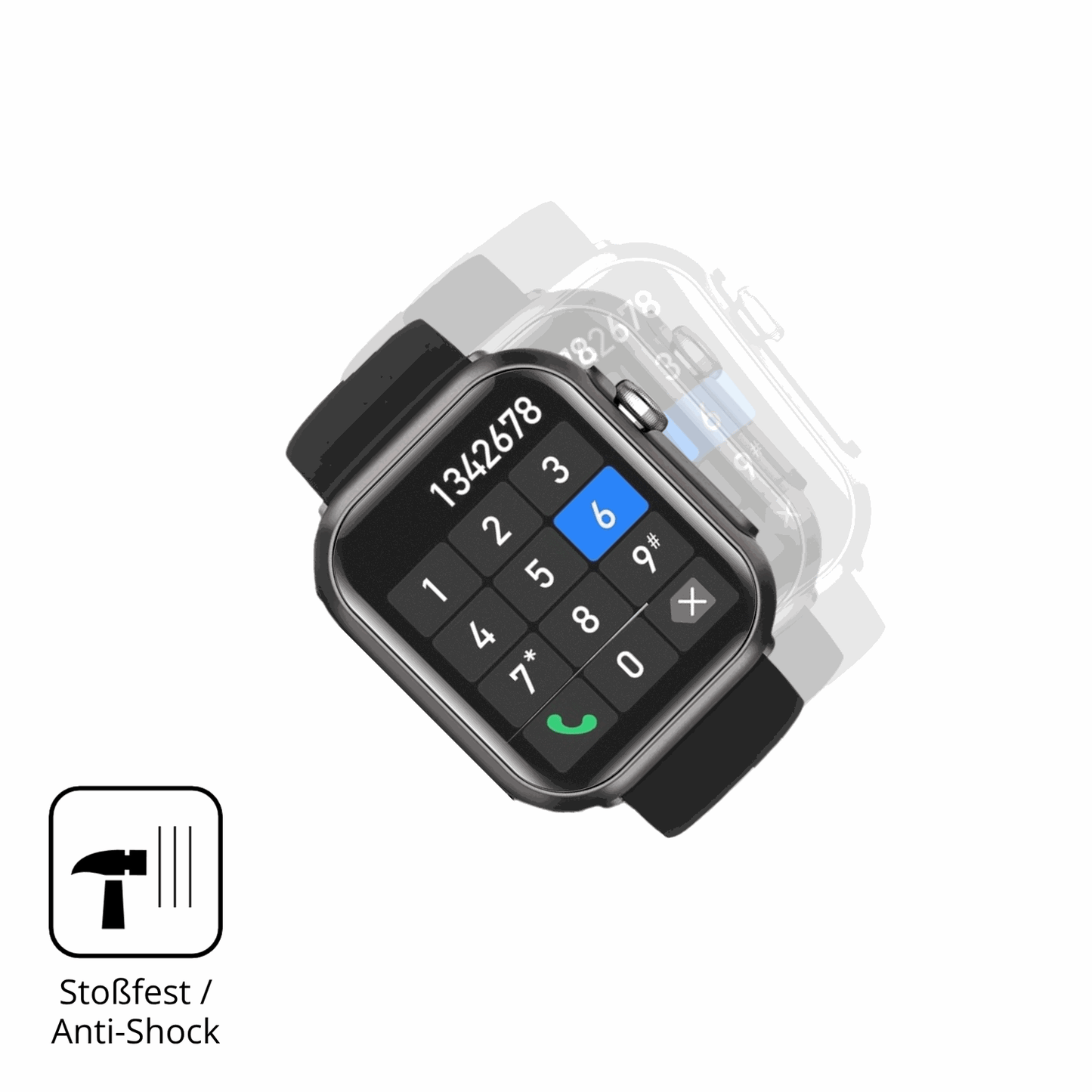 Schutz gegen Kratzer auf dem Banlvs Smartwatch 1.73 Zoll Glas durch Schlüssel, Stöße gegen die Tischkante oder Stürze