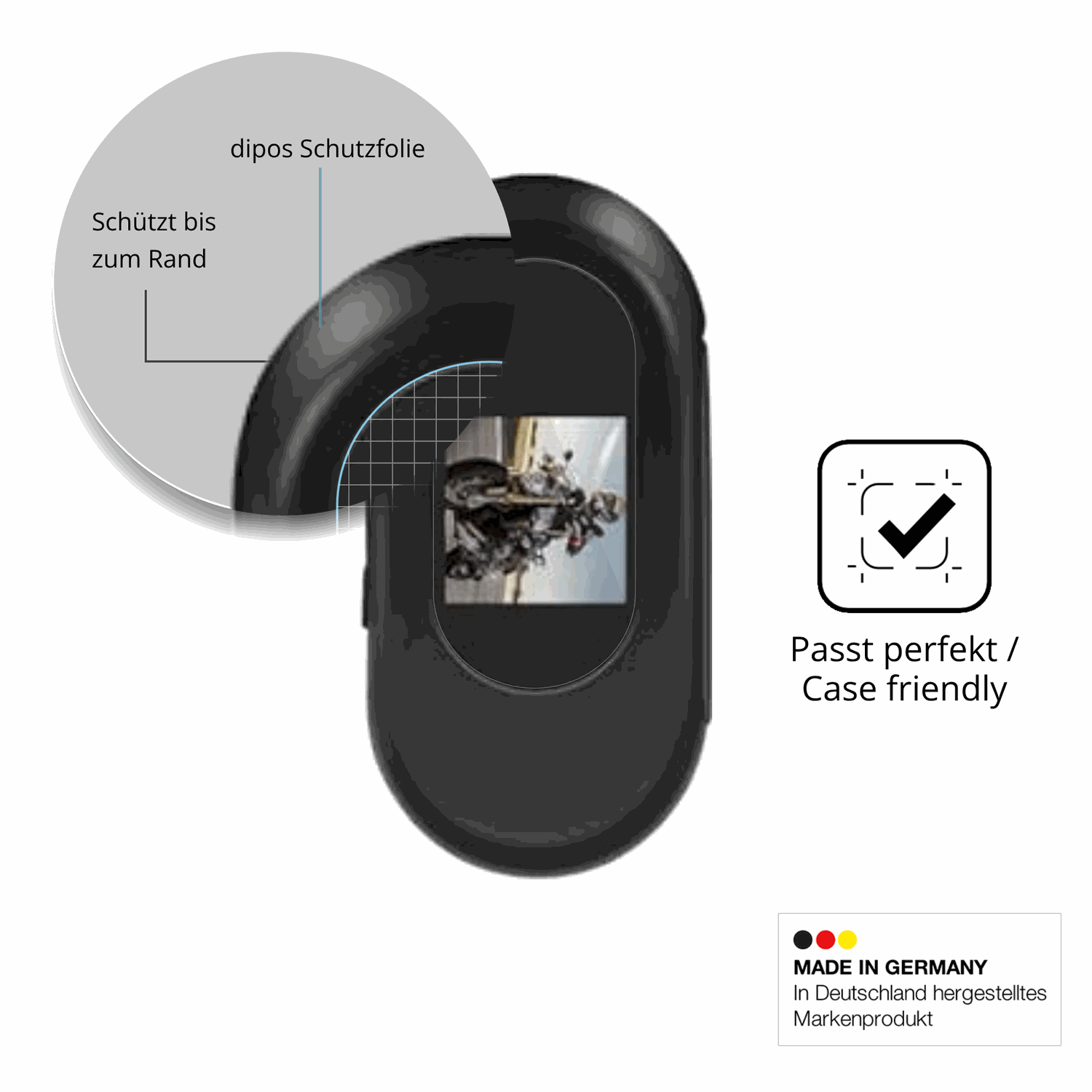 Besonders flexibler Displayschutz mit Anti-Shock-Schicht im Materialmix