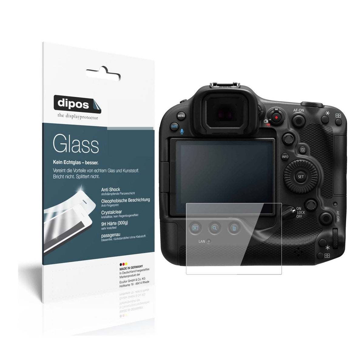 1x 9H Schutzfolie für Canon EOS R3 Panzerfolie