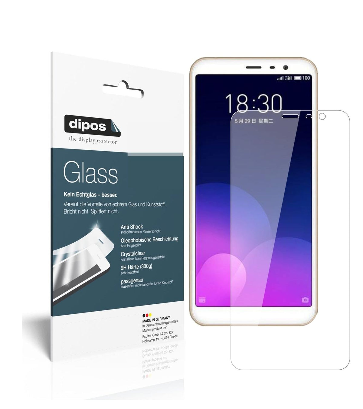 1x 9H Schutzfolie für Meizu M6T Panzerfolie