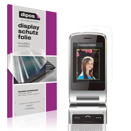Klare Displayschutzfolie von dipos passend für Beafon SL645plus, präziser Zuschnitt und blasenfrei montiert