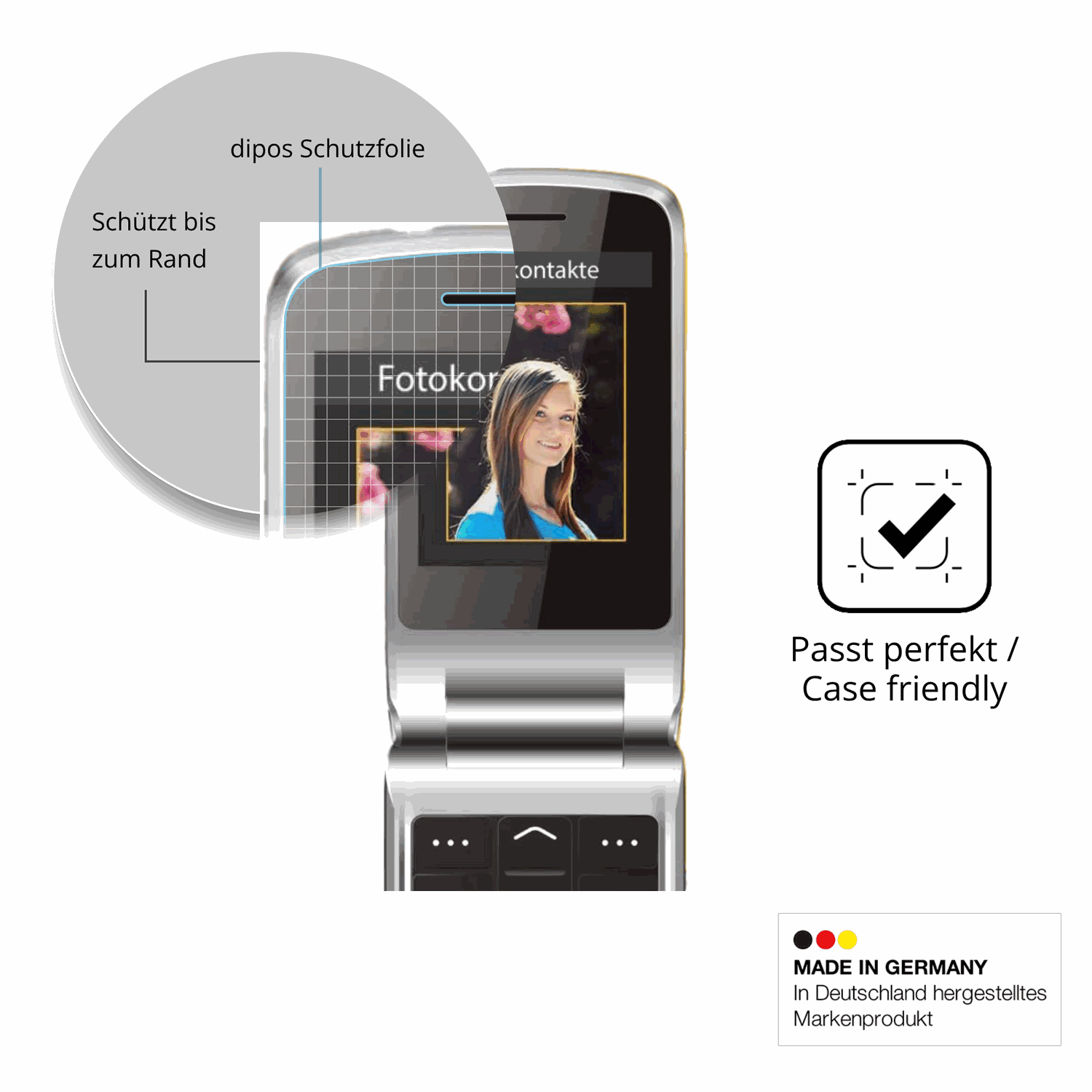 Besonders flexibler Displayschutz mit Anti-Shock-Schicht im Materialmix