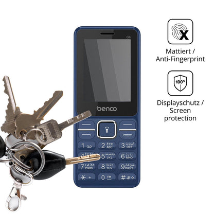 dipos Displayschutz für Benco G6, mattierte Oberfläche, Blickschutzfilter und perfekter Passform