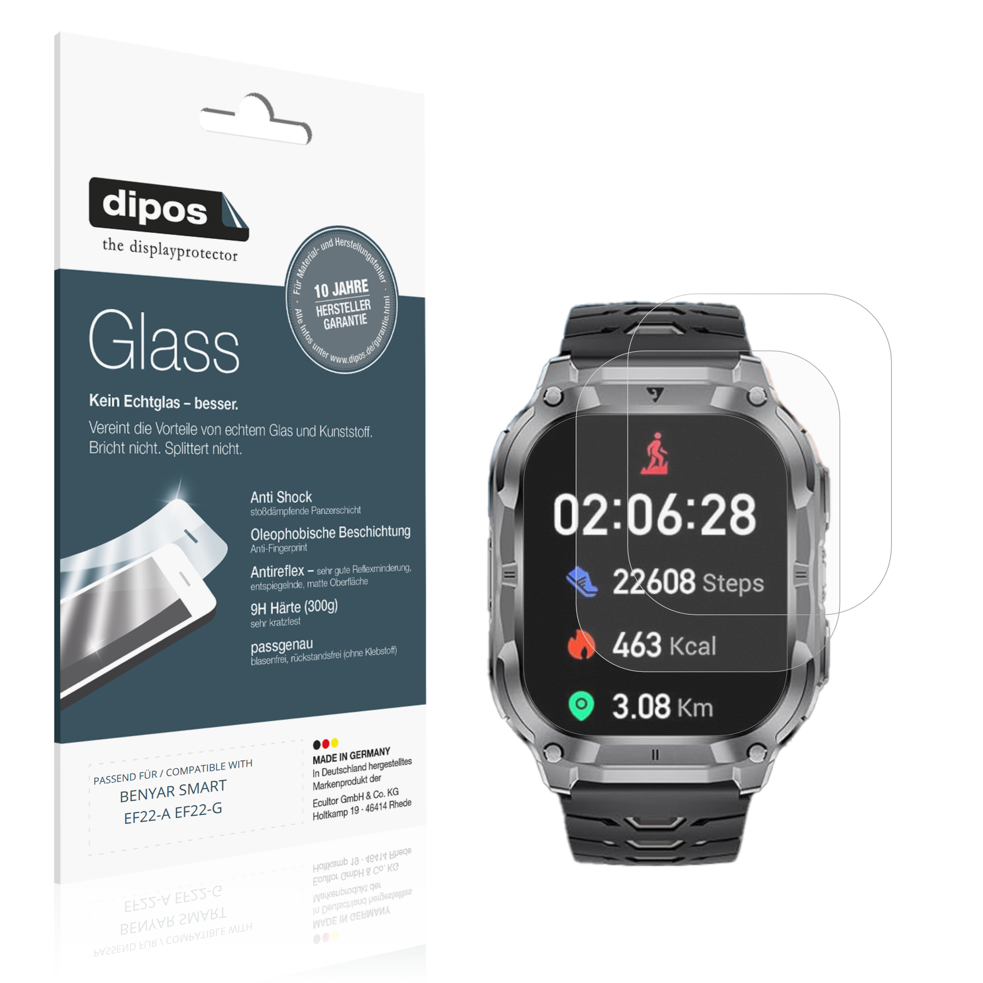 Matte Displayschutzfolie von dipos passend für BENYAR SMART EF22-A EF22-G, 9H kratzfest und blasenfrei montiert