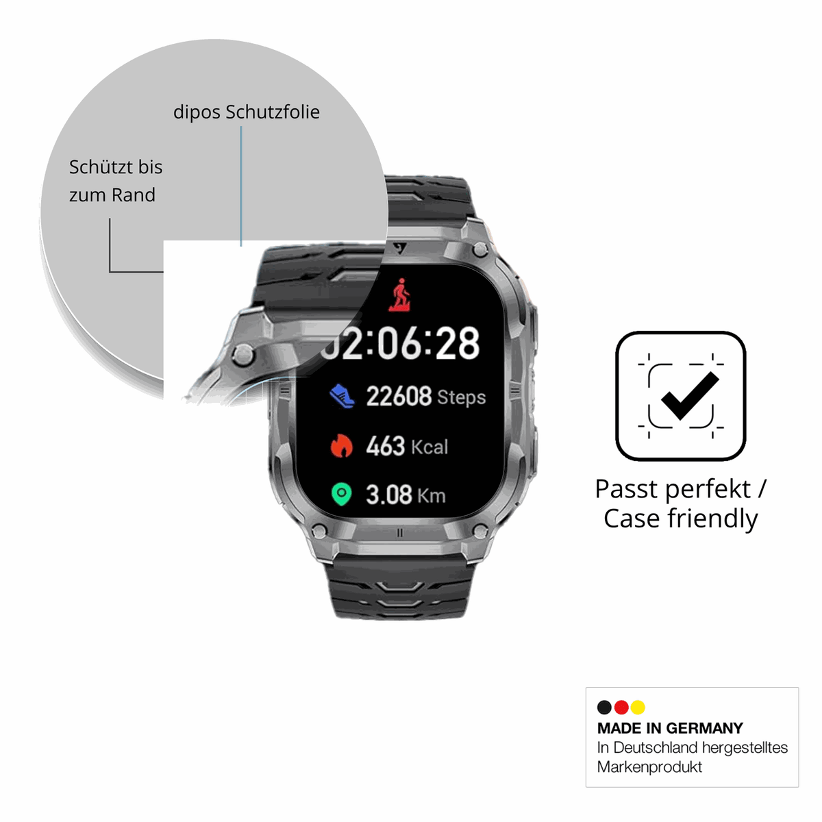 Besonders flexibler Displayschutz mit Anti-Shock-Schicht im Materialmix