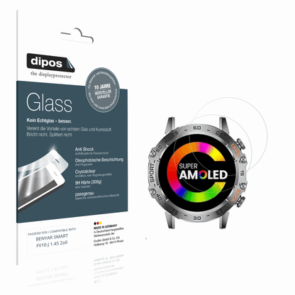 Klare Displayschutzfolie von dipos passend für BENYAR SMART FV10-J 1.45 Zoll, 9H kratzfest und blasenfrei montiert
