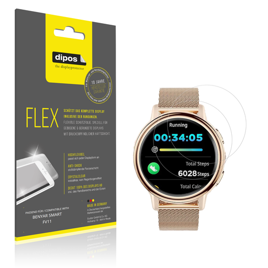 Klare Displayschutzfolie von dipos passend für BENYAR SMART FV11, 100% Displayabdeckung und blasenfreie Montage
