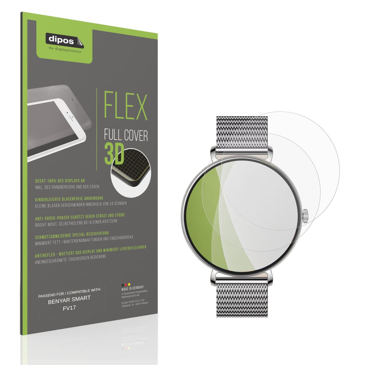 Matte Displayschutzfolie von dipos passend für BENYAR SMART FV17, 100% Displayabdeckung und blasenfreie Montage